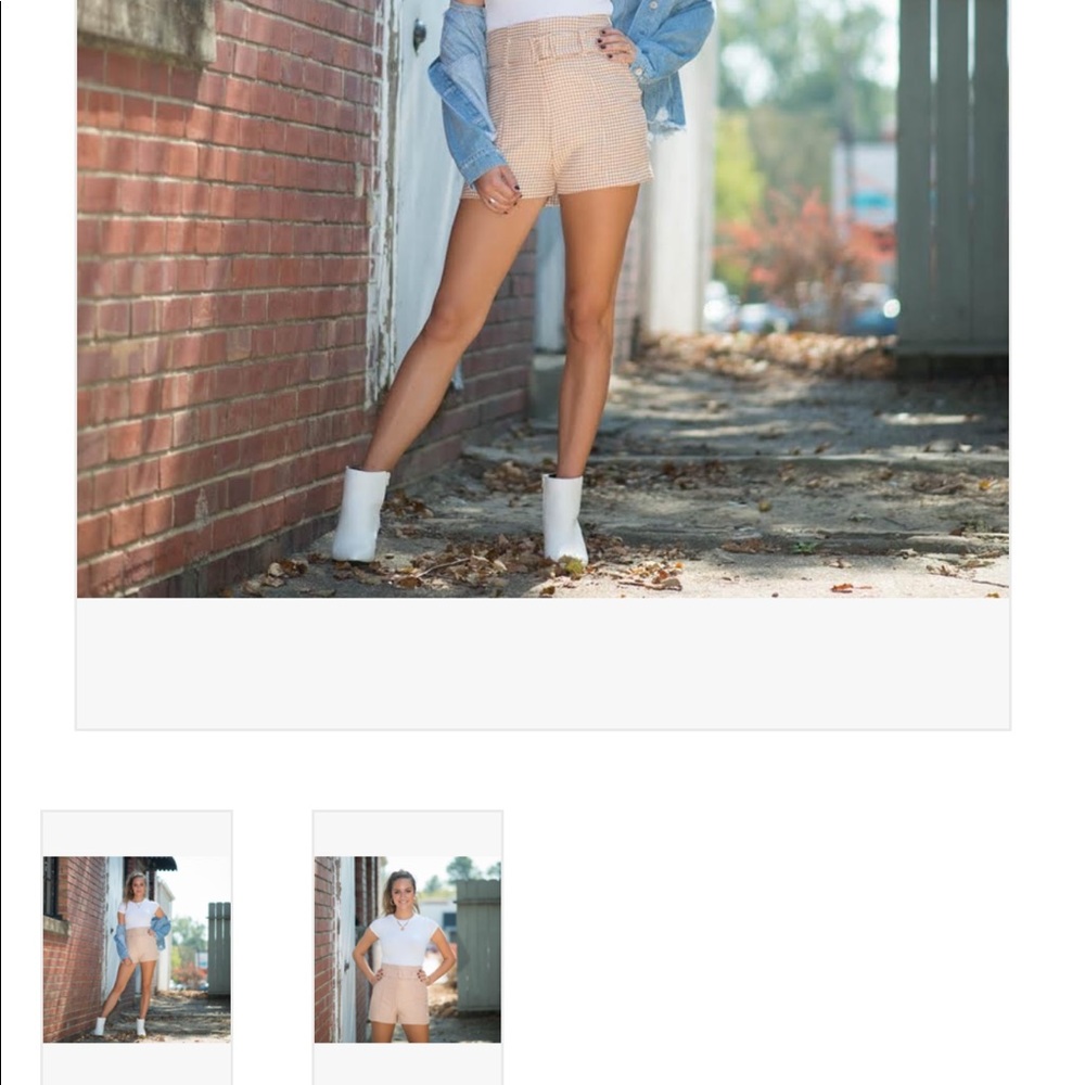 Plaid Belted Shorts